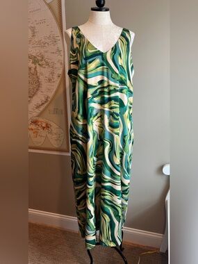 Primark Green Marble Print Maxi Dress